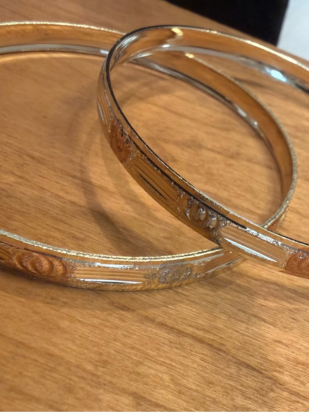 Classic Gold-Tone and Silver-Tone Floral Bangle Bracelet Set